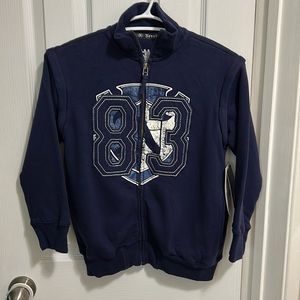 Boys - Nevada Zip Front Sweat Top (No Hood)Blue, SZ Small - 8, NWT